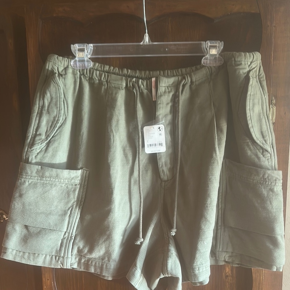 Free People Green Cargo Shorts